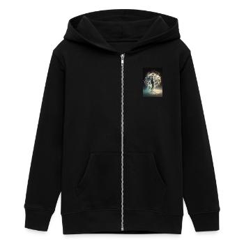 Voyage du voyageur temporel - Veste à capuche ado bio Stanley/Stella - noir - Devant - AI Model Teenager Male light (155cm)