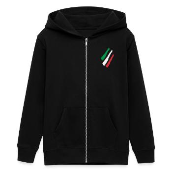 Drapeau italien - Veste à capuche ado bio Stanley/Stella - noir - Devant - AI Model Teenager Male light (155cm)