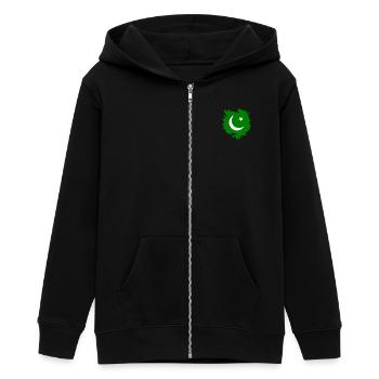 Pakistan - Teens Organic Zip-up Hoodie by Stanley/Stella - black - Front - AI Model Teenager Male light (155cm)
