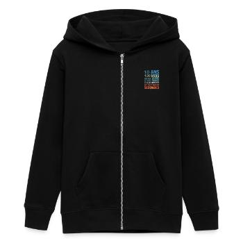 10 Ans – Compte à Rebours de la Vie en Secondes - Veste à capuche ado bio Stanley/Stella - noir - Devant - AI Model Teenager Male light (155cm)