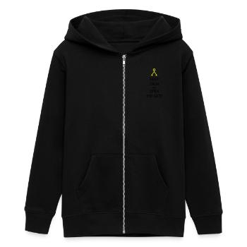 Open the Gate - Teens Organic Zip-up Hoodie by Stanley/Stella - black - Front - AI Model Teenager Male light (155cm)