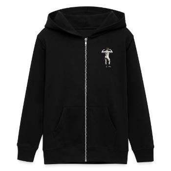 Nackter Mann mit Socken - Teenager Organic Kapuzenjacke Mini Cultivator von Stanley/Stella - Schwarz - Vorne - AI Model Teenager Male light (155cm)