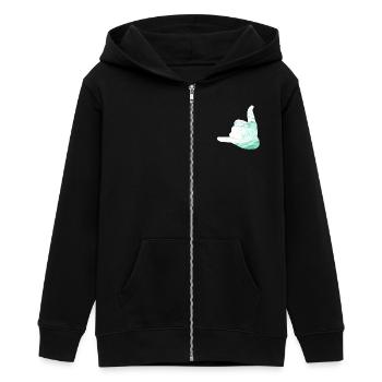 salut surfeur shaka - Veste à capuche ado bio Stanley/Stella - noir - Devant - AI Model Teenager Male light (155cm)