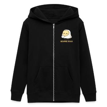 Team aus ungesalzener Butter - Teenager Organic Kapuzenjacke Mini Cultivator von Stanley/Stella - Schwarz - Vorne - AI Model Teenager Male light (155cm)