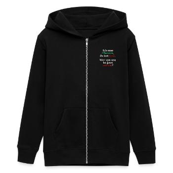 Wer ist jetzt extrem? Veganes Statement - Teenager Organic Kapuzenjacke Mini Cultivator von Stanley/Stella - Schwarz - Vorne - AI Model Teenager Male light (155cm)