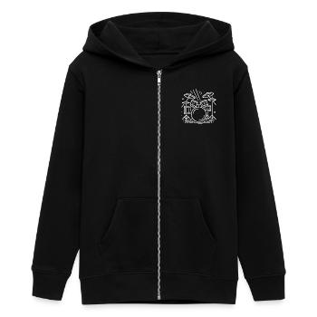 Schlagzeug Schlagzeuger Destroy Silence Rockband. - Teenager Organic Kapuzenjacke Mini Cultivator von Stanley/Stella - Schwarz - Vorne - AI Model Teenager Male light (155cm)