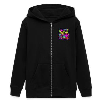 Couleurs néon style vif UV - Veste à capuche ado bio Stanley/Stella - noir - Devant - AI Model Teenager Male light (155cm)
