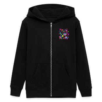 Couleurs néon style vif UV - Veste à capuche ado bio Stanley/Stella - noir - Devant - AI Model Teenager Male light (155cm)