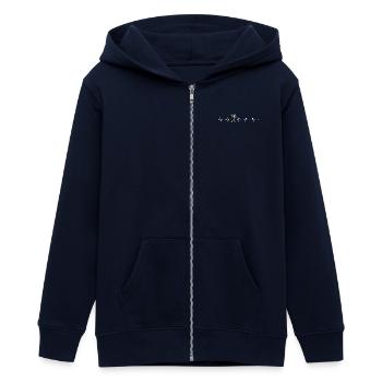 Dachshund Dachshund Dachshund Viennese Heartbeat Pulse - Teens Organic Zip-up Hoodie by Stanley/Stella - navy - Front - AI Model Teenager Male light (155cm)