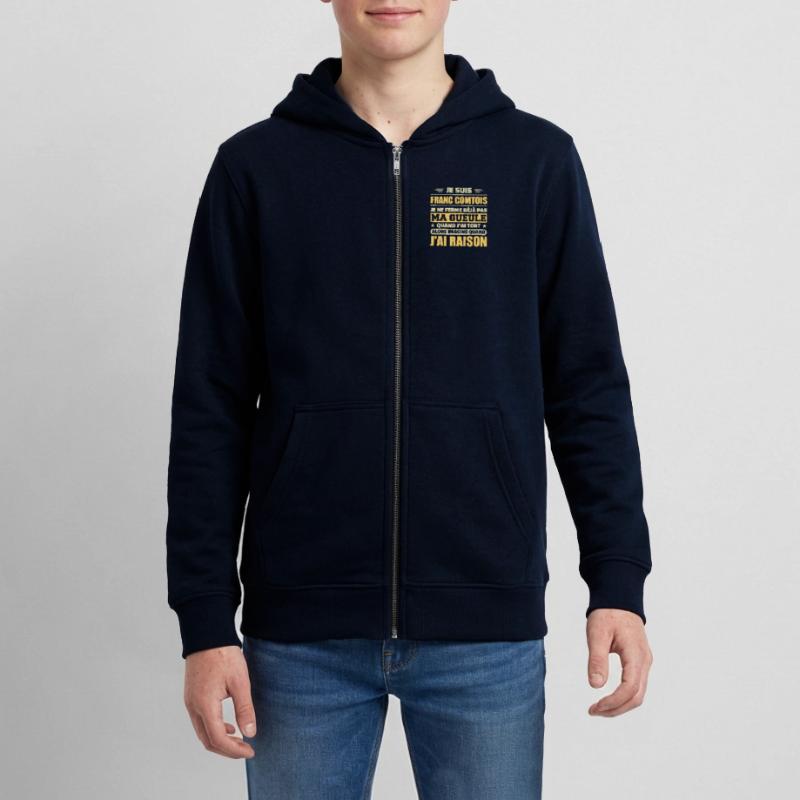 Franc comtois je ferme pas ma gueule franche comté Veste à capuche ado bio Stanley/Stella