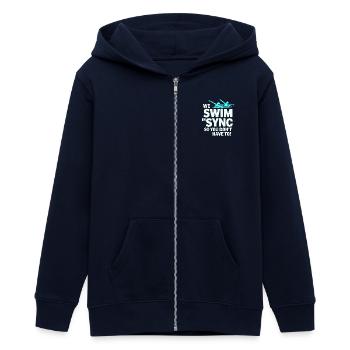Synchronschwimmen Schwimmer Wassersportler - Teenager Organic Kapuzenjacke Mini Cultivator von Stanley/Stella - Navy - Vorne - AI Model Teenager Male light (155cm)