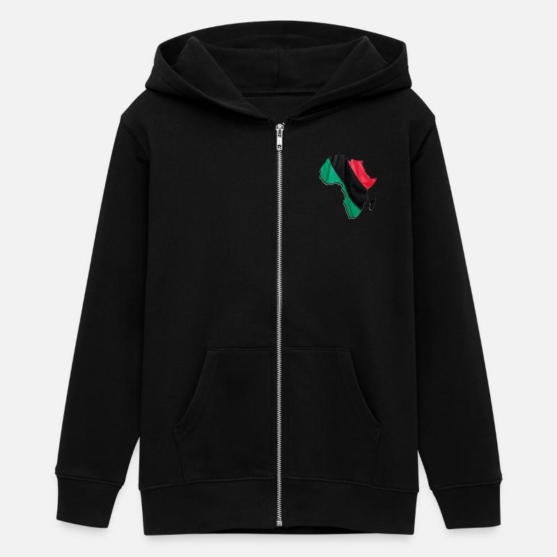 Carte du drapeau panafricain en Afrique - Veste à capuche ado bio Stanley/Stella - noir
