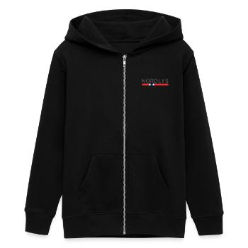 Aurores boréales en Norvège - Veste à capuche ado bio Stanley/Stella - noir - Devant - AI Model Teenager Male light (155cm)