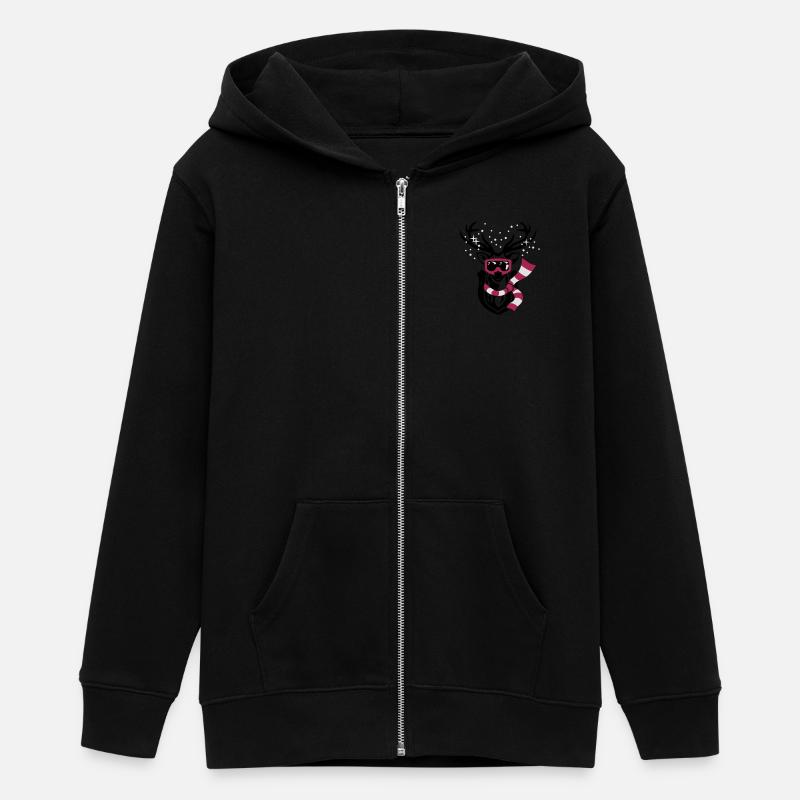 ski stag - Veste à capuche ado bio Stanley/Stella - noir