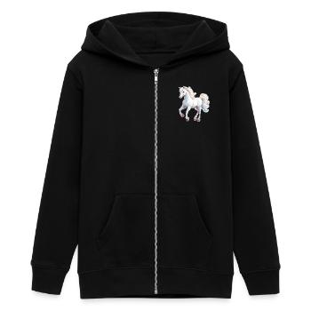 Cheval - Veste à capuche ado bio Stanley/Stella - noir - Devant - AI Model Teenager Male light (155cm)