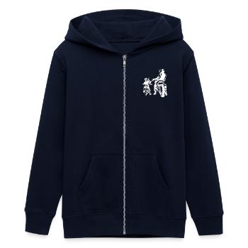 Crâne de hors-la-loi Gangs d’autoroutes Mort de motard - Veste à capuche ado bio Stanley/Stella - marine - Devant - AI Model Teenager Male light (155cm)