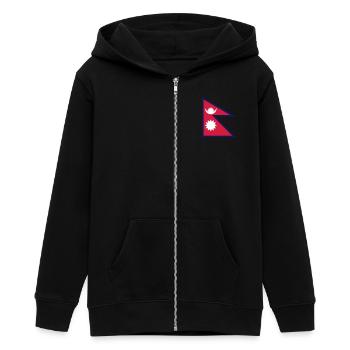 nepal flag - Teenager Organic Kapuzenjacke Mini Cultivator von Stanley/Stella - Schwarz - Vorne - AI Model Teenager Male light (155cm)