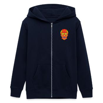 Ancient Skull Art Design - Veste à capuche ado bio Stanley/Stella - marine - Devant - AI Model Teenager Male light (155cm)