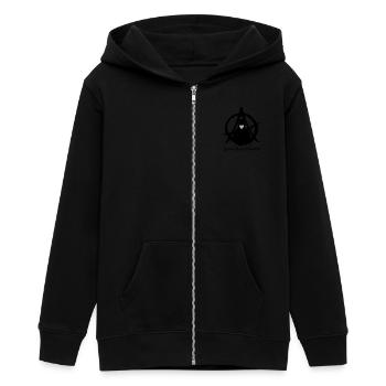 A for Anonymous 2c - Teenager Organic Kapuzenjacke Mini Cultivator von Stanley/Stella - Schwarz - Vorne - AI Model Teenager Male light (155cm)