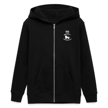 Urlaub im Allgäu Unser schönes Allgäu - Teenager Organic Kapuzenjacke Mini Cultivator von Stanley/Stella - Schwarz - Vorne - AI Model Teenager Male light (155cm)