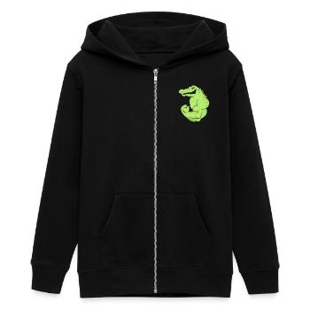 strong_crocodile_2 - Teenager Organic Kapuzenjacke Mini Cultivator von Stanley/Stella - Schwarz - Vorne - AI Model Teenager Male light (155cm)