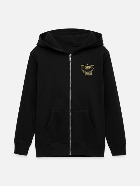 Albañil - Sudadera con capucha y cremallera juvenil orgánica de Stanley/Stella - negro