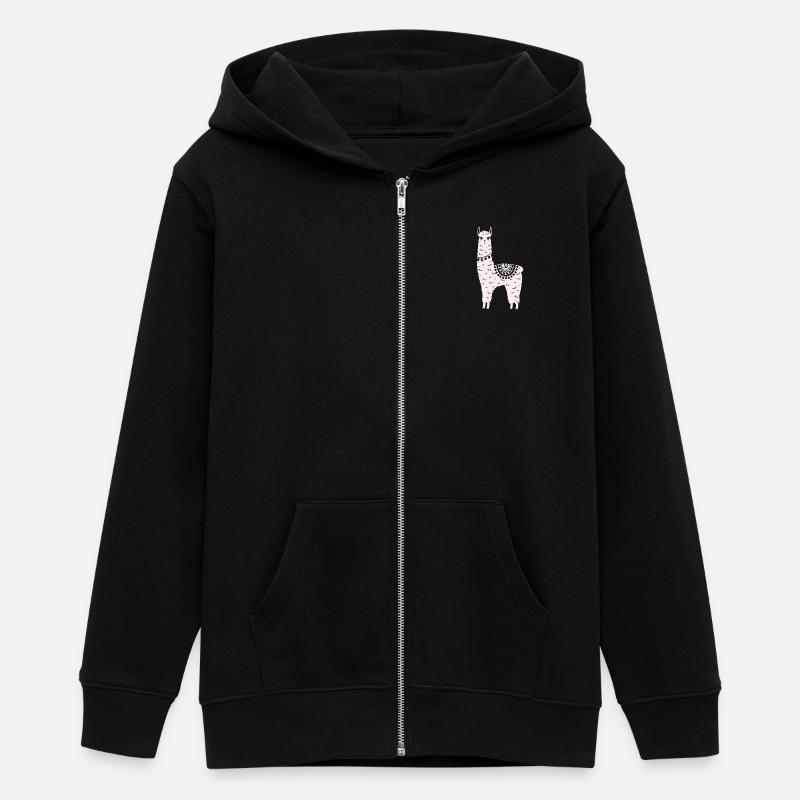 Alpaca - Felpa con cappuccio con zip ragazzo bio di Stanley/Stella - nero