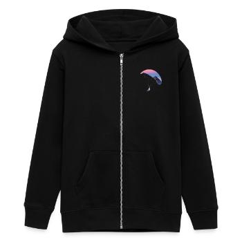Gleitschirmfliegen - Teenager Organic Kapuzenjacke Mini Cultivator von Stanley/Stella - Schwarz - Vorne - AI Model Teenager Male light (155cm)