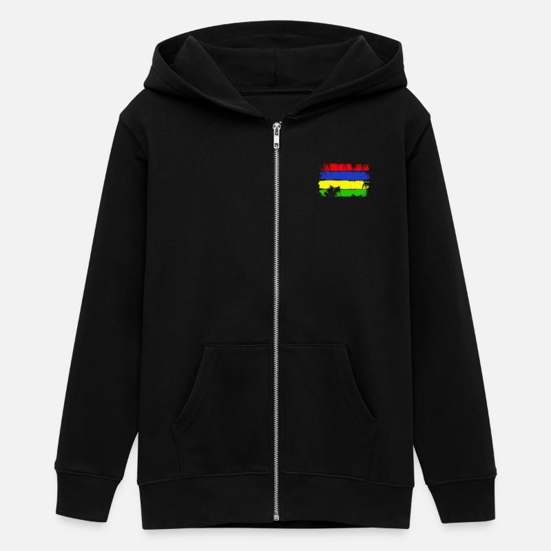 Drapeau de l’Île Maurice - Veste à capuche ado bio Stanley/Stella - noir