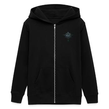 Kompass - Teenager Organic Kapuzenjacke Mini Cultivator von Stanley/Stella - Schwarz - Vorne - AI Model Teenager Male light (155cm)