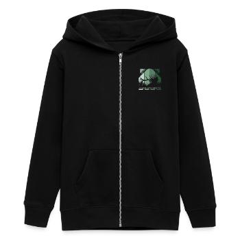 Retro Hirsch - Teenager Organic Kapuzenjacke Mini Cultivator von Stanley/Stella - Schwarz - Vorne - AI Model Teenager Male light (155cm)
