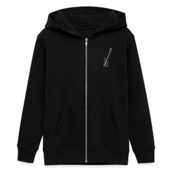 Bass guitar - Teens Organic Zip-up Hoodie by Stanley/Stella - black - Front - AI Model Teenager Male light (155cm)