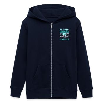 Retired happy librarian - Teenager Organic Kapuzenjacke Mini Cultivator von Stanley/Stella - Navy - Vorne - AI Model Teenager Male light (155cm)
