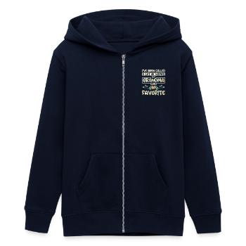 Grand-mère est mon nom préféré - Veste à capuche ado bio Stanley/Stella - marine - Devant - AI Model Teenager Male light (155cm)