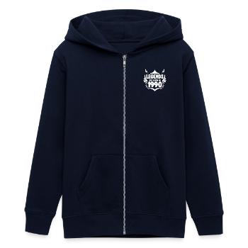1990 - Born 1990 - Teens Organic Zip-up Hoodie by Stanley/Stella - navy - Front - AI Model Teenager Male light (155cm)