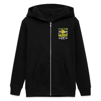Softball mode on - Teenager Organic Kapuzenjacke Mini Cultivator von Stanley/Stella - Schwarz - Vorne - AI Model Teenager Male light (155cm)