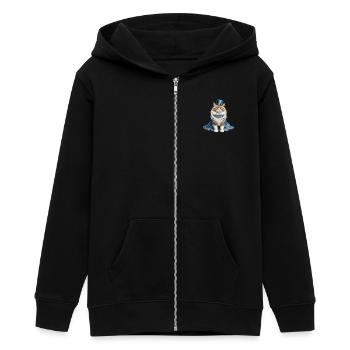 Beautiful lady cat - Teens Organic Zip-up Hoodie by Stanley/Stella - black - Front - AI Model Teenager Male light (155cm)