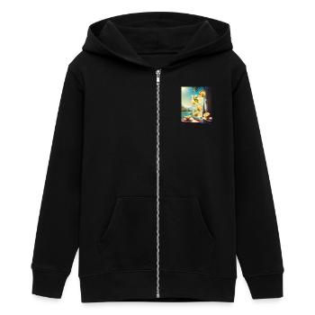 Süßer Zitronensaft - Teenager Organic Kapuzenjacke Mini Cultivator von Stanley/Stella - Schwarz - Vorne - AI Model Teenager Male light (155cm)