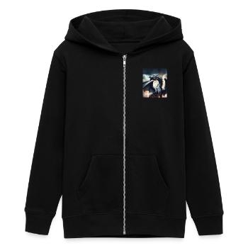 Grauer Drache - Teenager Organic Kapuzenjacke Mini Cultivator von Stanley/Stella - Schwarz - Vorne - AI Model Teenager Male light (155cm)