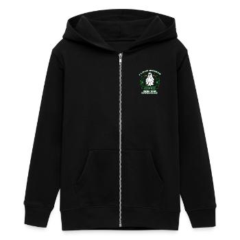 I love ghosts and the darkness - Teens Organic Zip-up Hoodie by Stanley/Stella - black - Front - AI Model Teenager Male light (155cm)