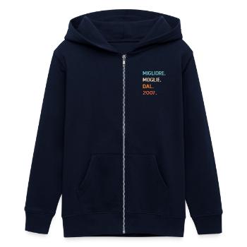Beste Ehefrau seit 2007 18 Jahre Regalo Donna - Teenager Organic Kapuzenjacke Mini Cultivator von Stanley/Stella - Navy - Vorne - AI Model Teenager Male light (155cm)