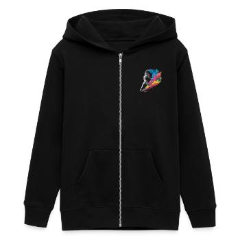 Muschel Strand Szene Serene Ozean Landschaft - Teenager Organic Kapuzenjacke Mini Cultivator von Stanley/Stella - Schwarz - Vorne - AI Model Teenager Male light (155cm)