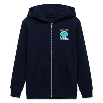 Narwal - Teenager Organic Kapuzenjacke Mini Cultivator von Stanley/Stella - Navy - Vorne - AI Model Teenager Male light (155cm)