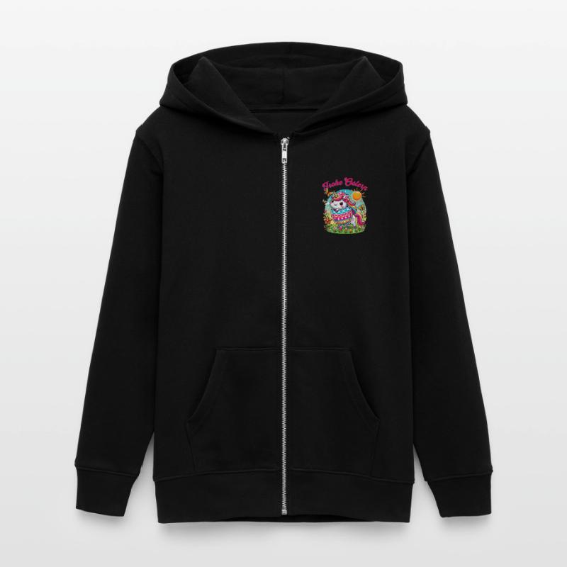 Easter Happy Easter Easter Bunny Easter Egg Spring Teens Organic Zip-up Hoodie by Stanley/Stella