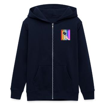 Detective - Teens Organic Zip-up Hoodie by Stanley/Stella - navy - Front - AI Model Teenager Male light (155cm)