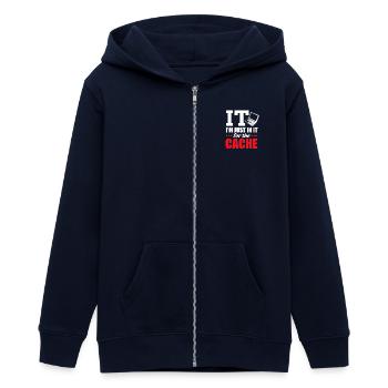 Tech Support - Teenager Organic Kapuzenjacke Mini Cultivator von Stanley/Stella - Navy - Vorne - AI Model Teenager Male light (155cm)