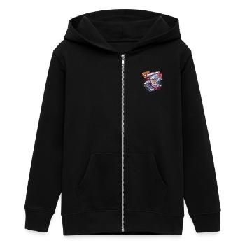 Powered By AI Generation Robot Fun - Teens Organic Zip-up Hoodie by Stanley/Stella - black - Front - AI Model Teenager Male light (155cm)