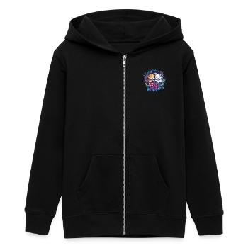 Cuddling kittens - Teens Organic Zip-up Hoodie by Stanley/Stella - black - Front - AI Model Teenager Male light (155cm)
