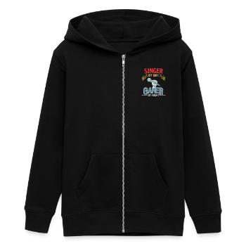 Lustiger Gamer Sänger Spruch Zocker - Teenager Organic Kapuzenjacke Mini Cultivator von Stanley/Stella - Schwarz - Vorne - AI Model Teenager Male light (155cm)