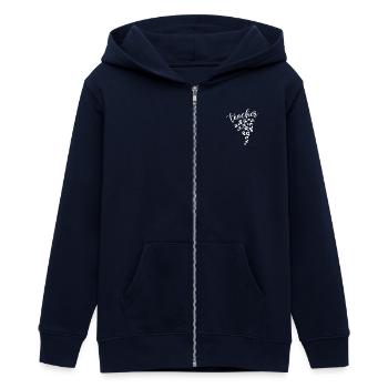 Teacher Leopard Heart Design for Educators - Teens Organic Zip-up Hoodie by Stanley/Stella - navy - Front - AI Model Teenager Male light (155cm)